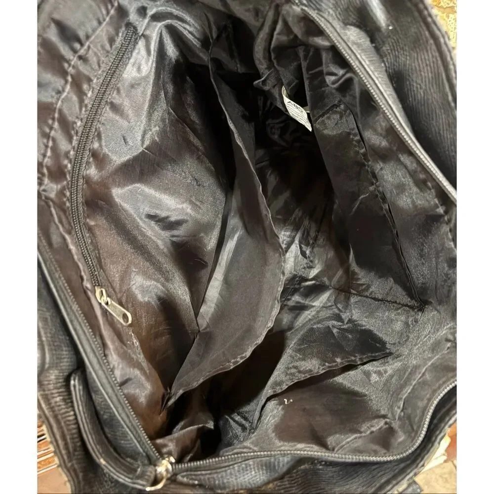 A.B.S./Allen Schwartz - Sweet Black & White Lace-Print Tote/Nylon. Large & Comfy